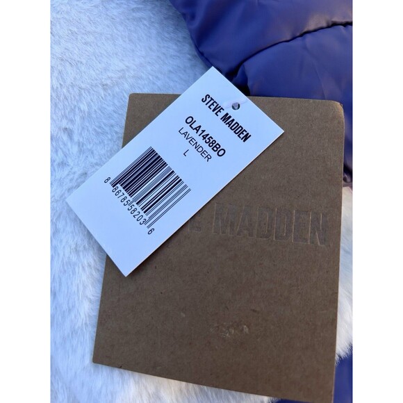 Steve Madden‎ Womens Large Lavender Puffer Faux Fur Lining NWT Jacket - Picture 7 of 15